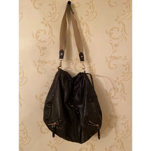 Olivia Harris Black Leather Crossbody Large Handbag